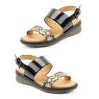 Heavenly Feet Sabrina Sandal (Size 8) - Black & Multi