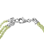 Hebei Peridot 3 Strand Bracelet (Size - 7.5) in Rhodium Overlay Sterling Silver 25.00 Ct.