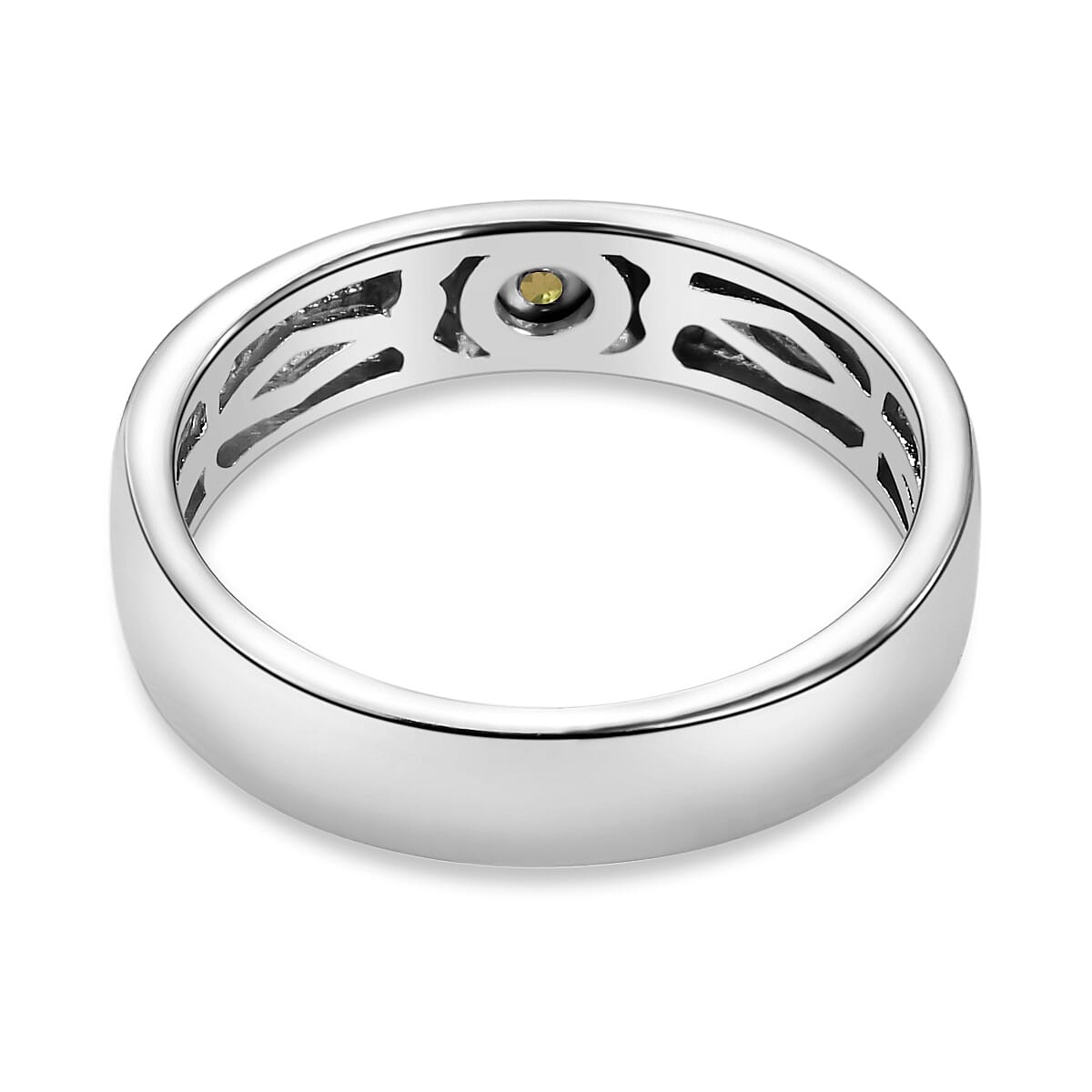 Hebei Peridot Solitaire Wedding Band Ring in Platinum Plated Sterling Silver 3634671 4