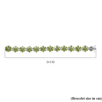 Hebei Peridot Bracelet (Size - 7.5) with GB Lock Box in Platinum Overlay Sterling Silver 31.36 Ct, Silver Wt. 16.73 Gms.