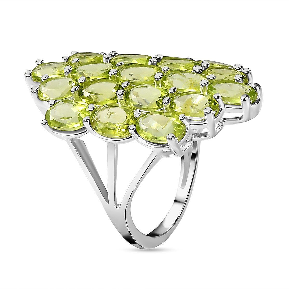 Hebei Peridot Cluster Ring in Sterling Silver 9.09 Ct. 7228517 4