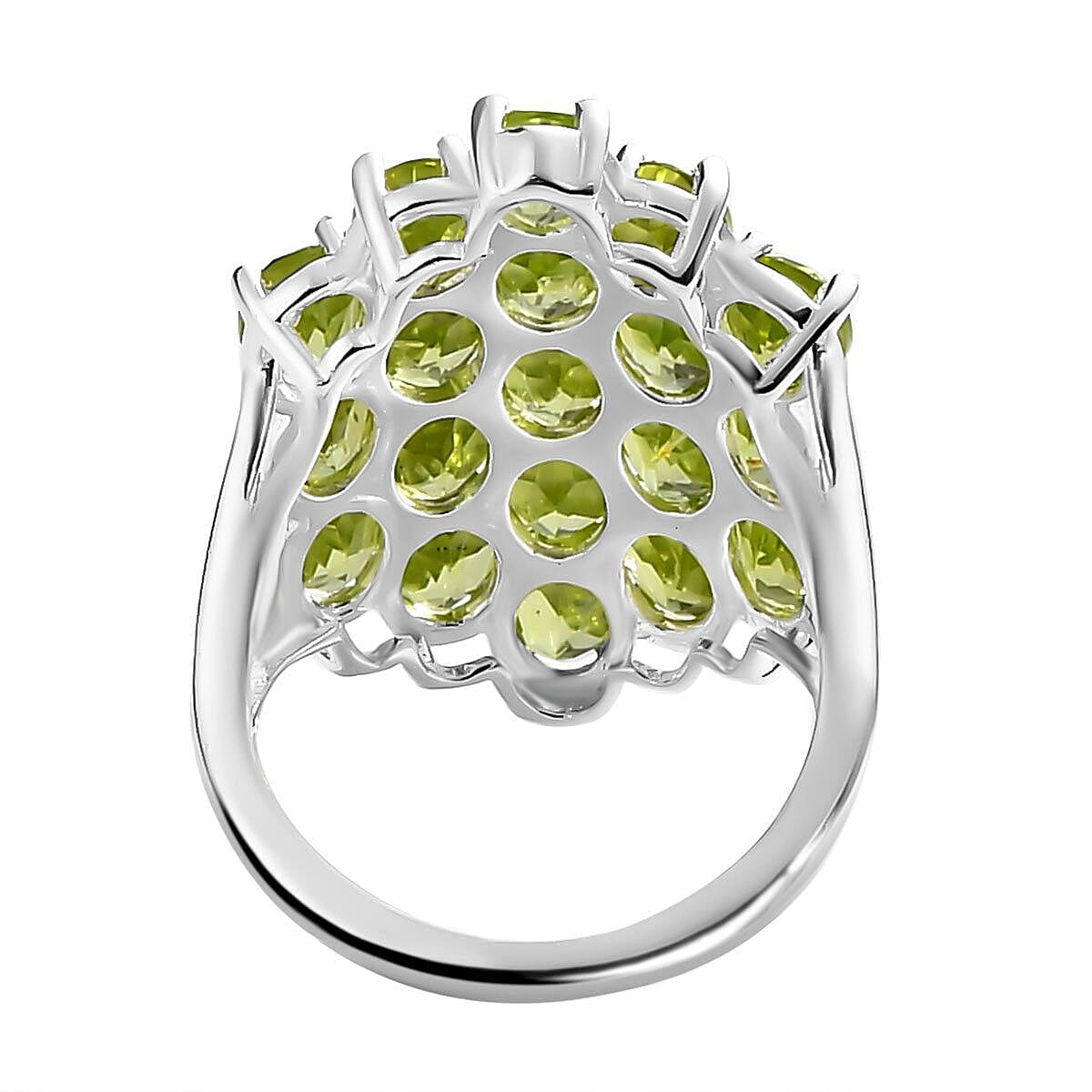 Hebei Peridot Cluster Ring in Sterling Silver 9.09 Ct. 7228517 5