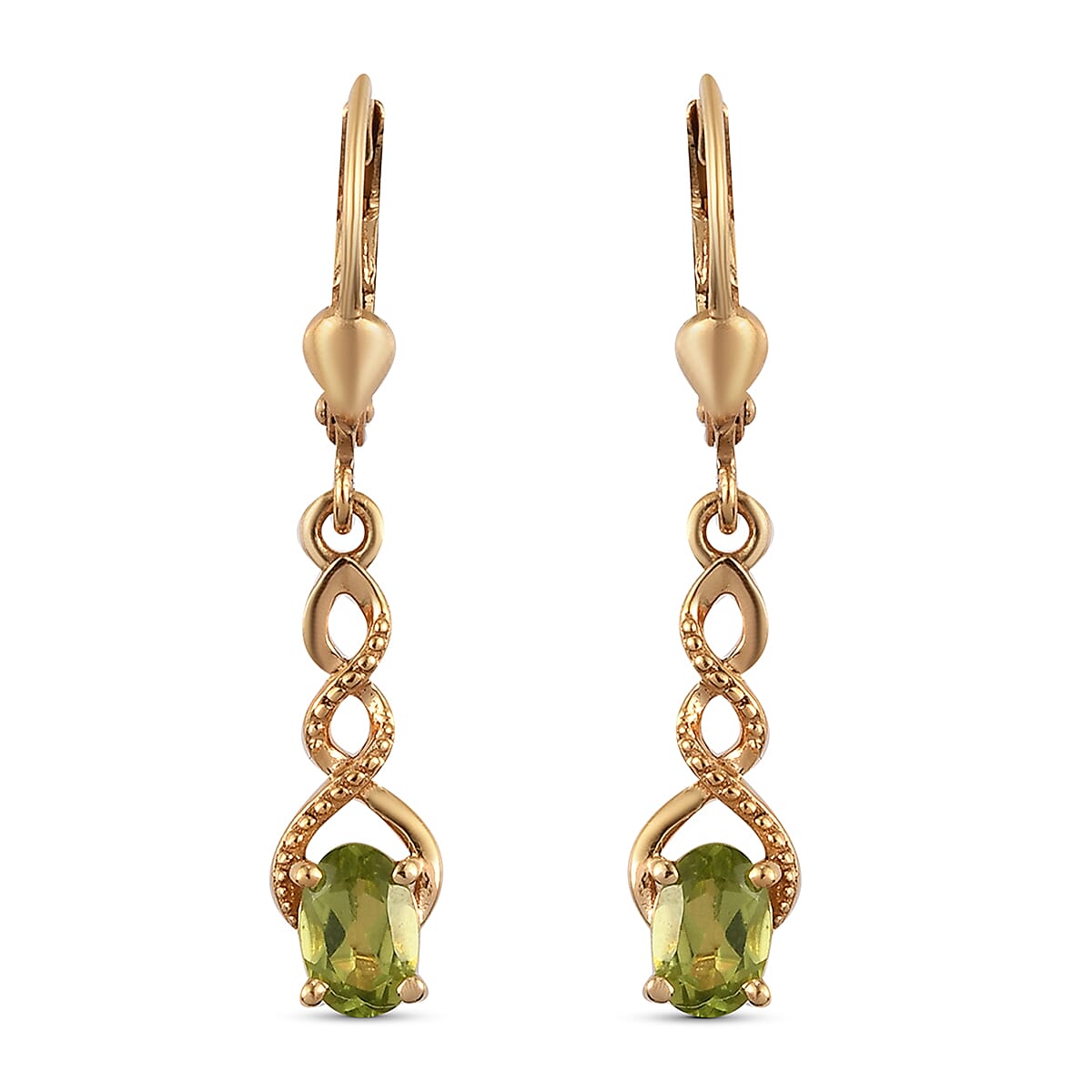 Hebei Peridot Earrings in 14K YG Overlay Sterling Silver 7147468 0