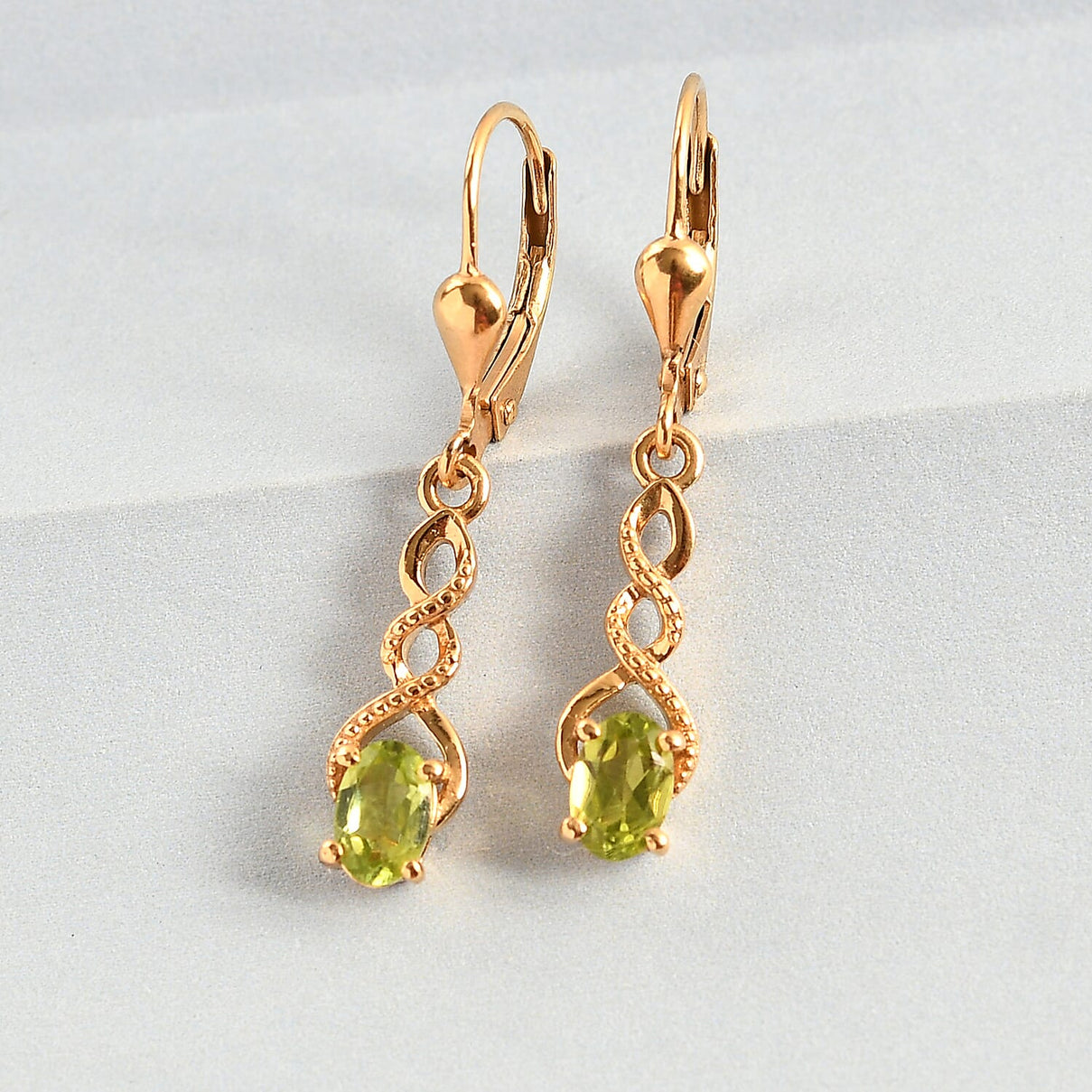 Hebei Peridot Earrings in 14K YG Overlay Sterling Silver 7147468 1