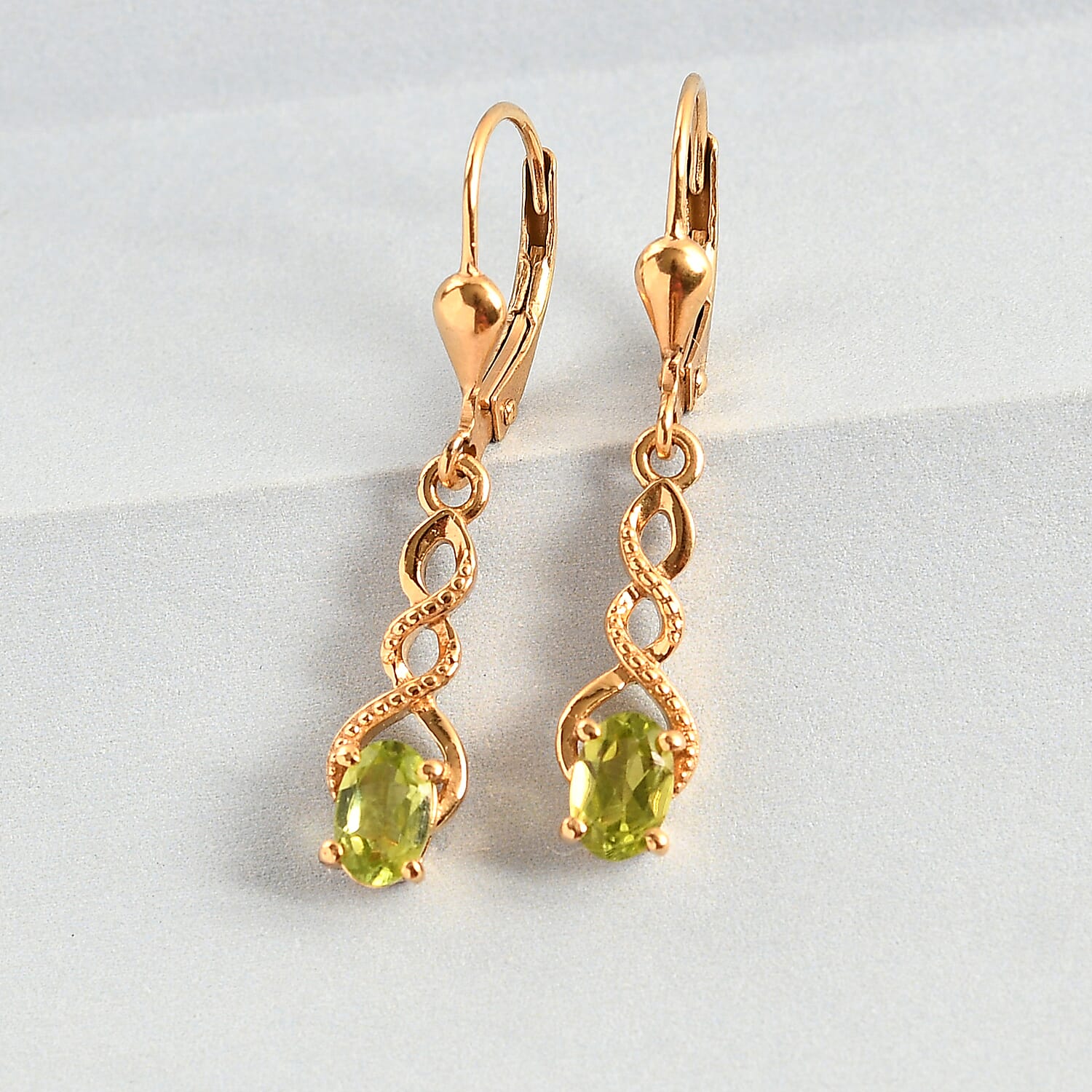 Hebei Peridot Earrings in 14K YG Overlay Sterling Silver 7147468 1