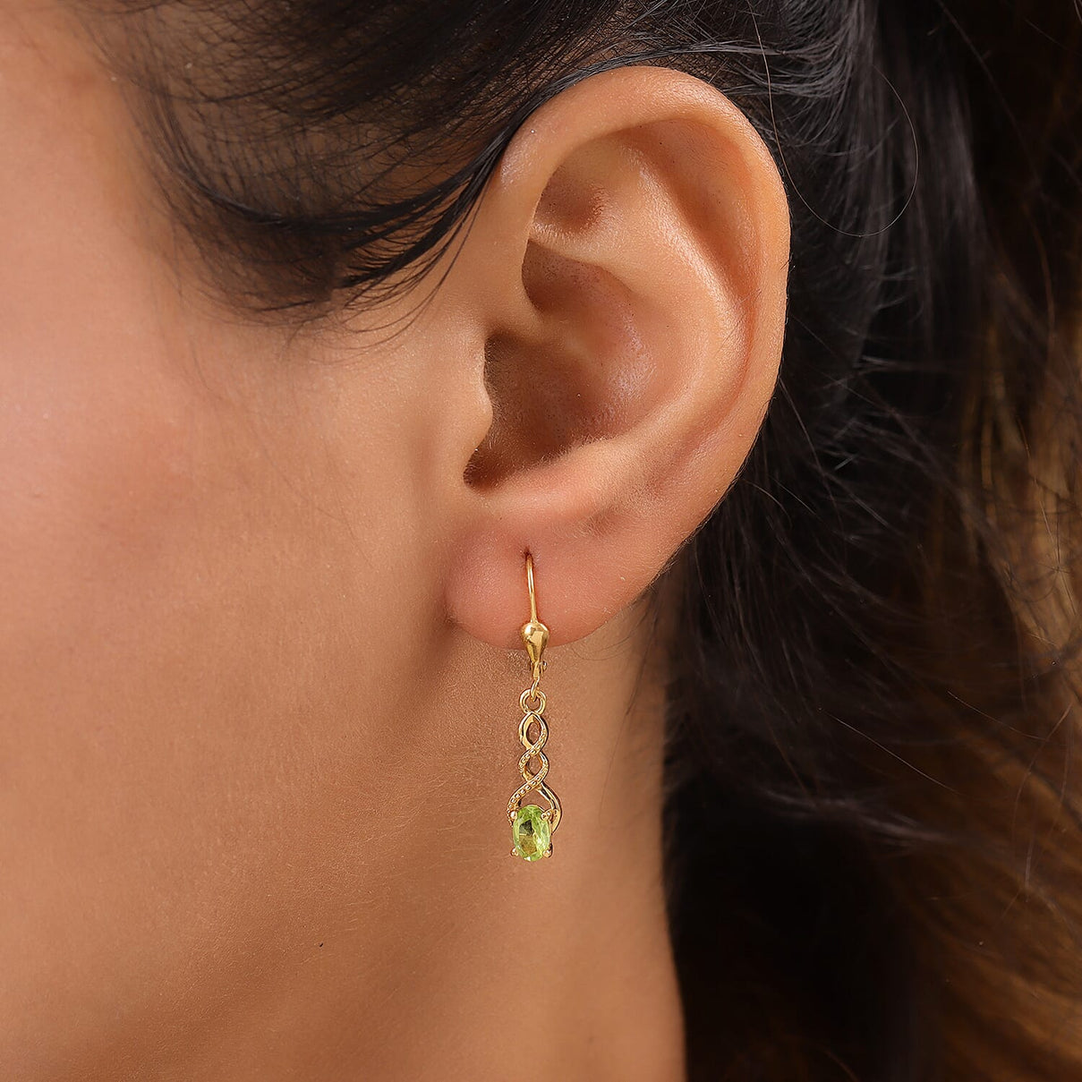 Hebei Peridot Earrings in 14K YG Overlay Sterling Silver 7147468 2