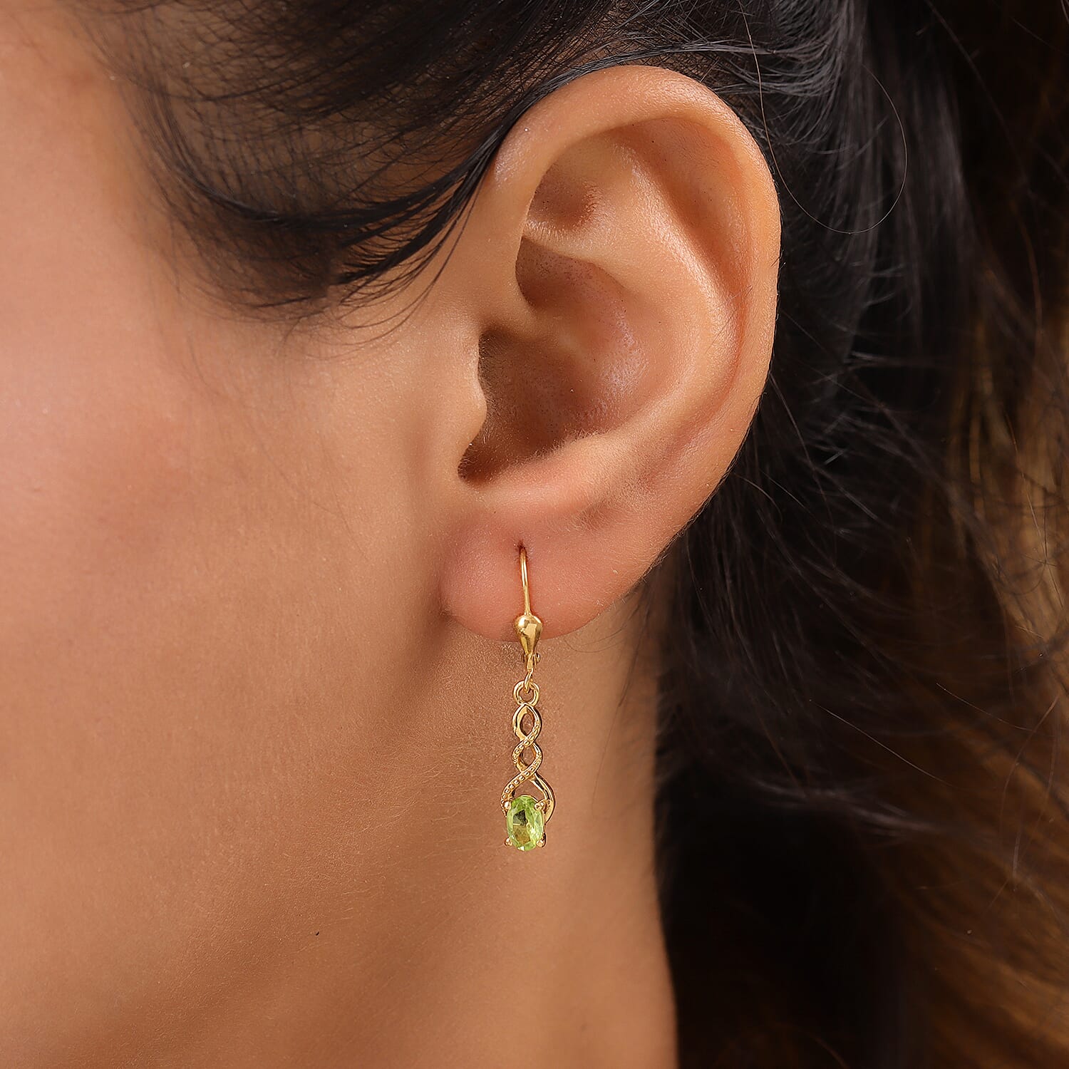 Hebei Peridot Earrings in 14K YG Overlay Sterling Silver 7147468 2