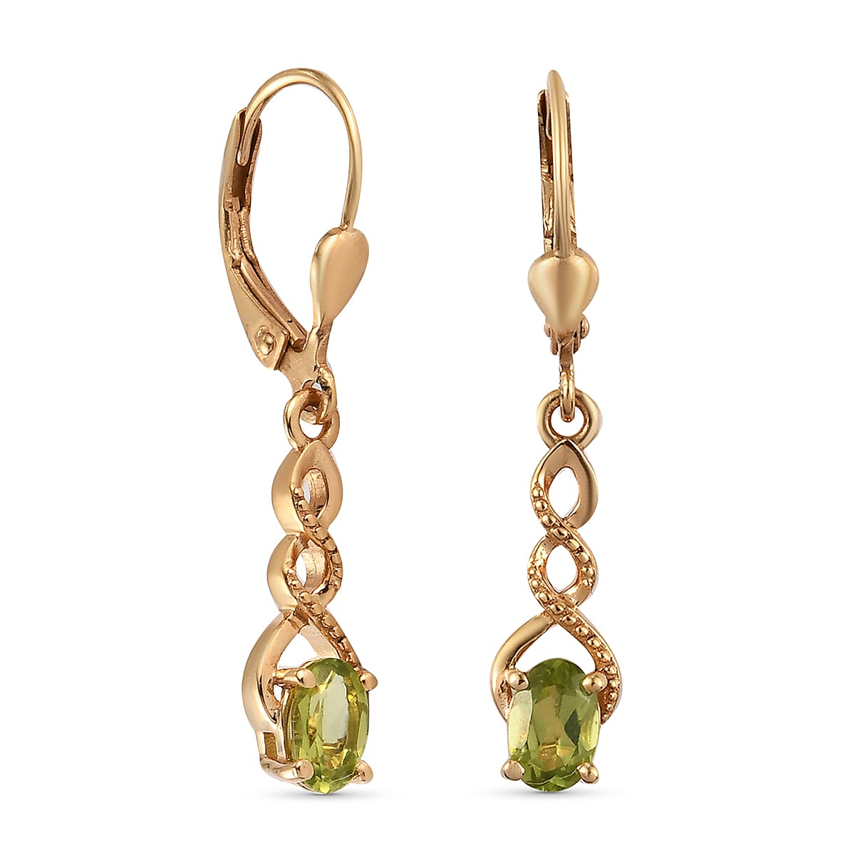 Hebei Peridot Earrings in 14K YG Overlay Sterling Silver 7147468 3