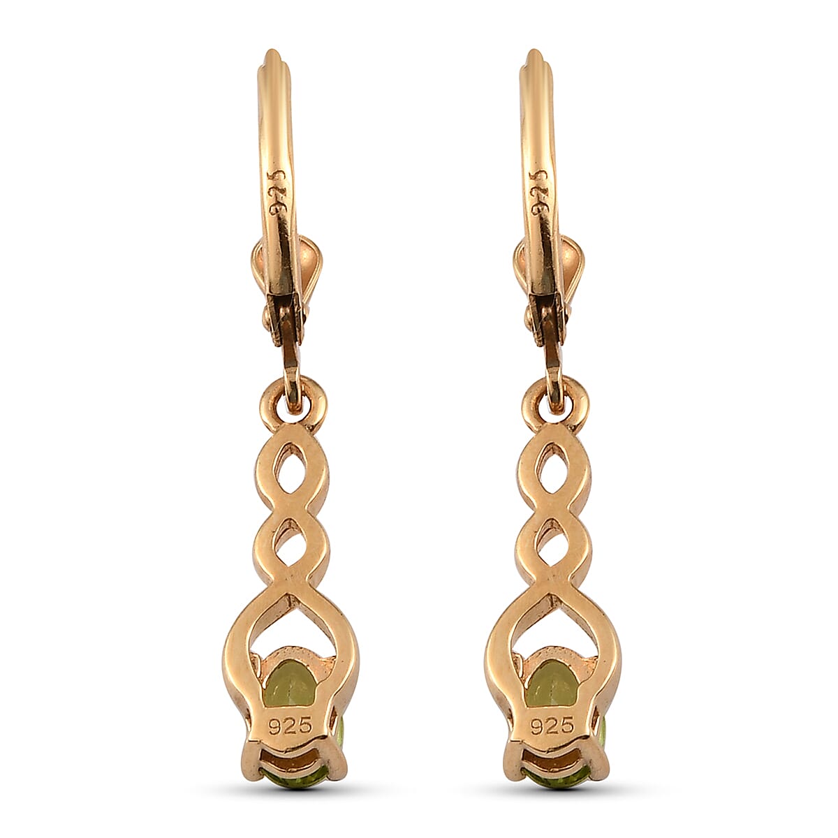 Hebei Peridot Earrings in 14K YG Overlay Sterling Silver 7147468 4