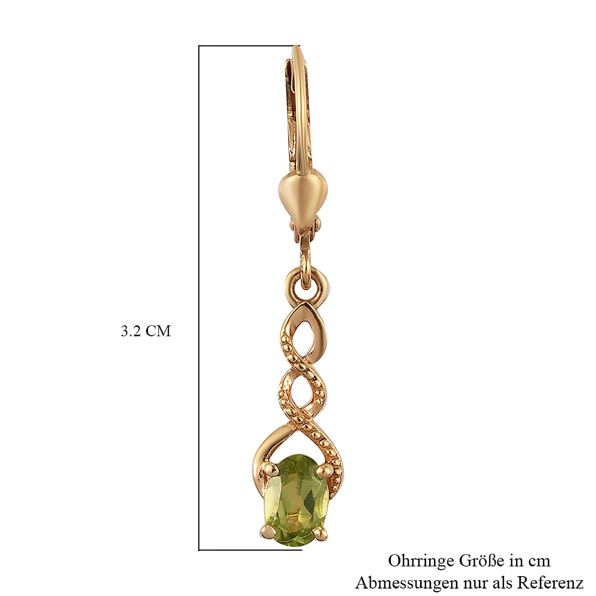 Hebei Peridot Earrings in 14K YG Overlay Sterling Silver 7147468 5