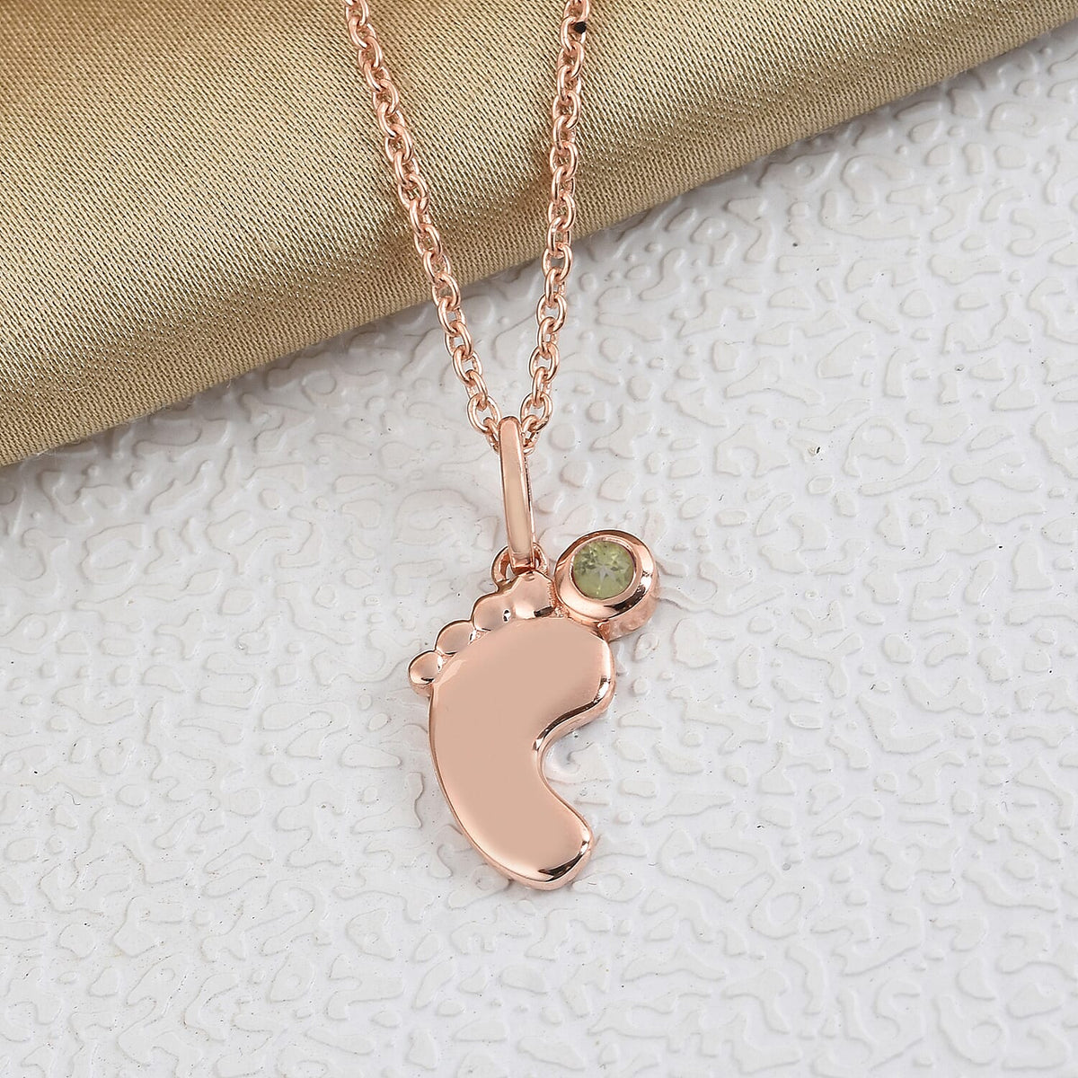 Hebei Peridot Pendant with Chain ( Size 20 With 4 Inch Extender) In Rose Gold Overlay  Sterling Silver 3629484 2