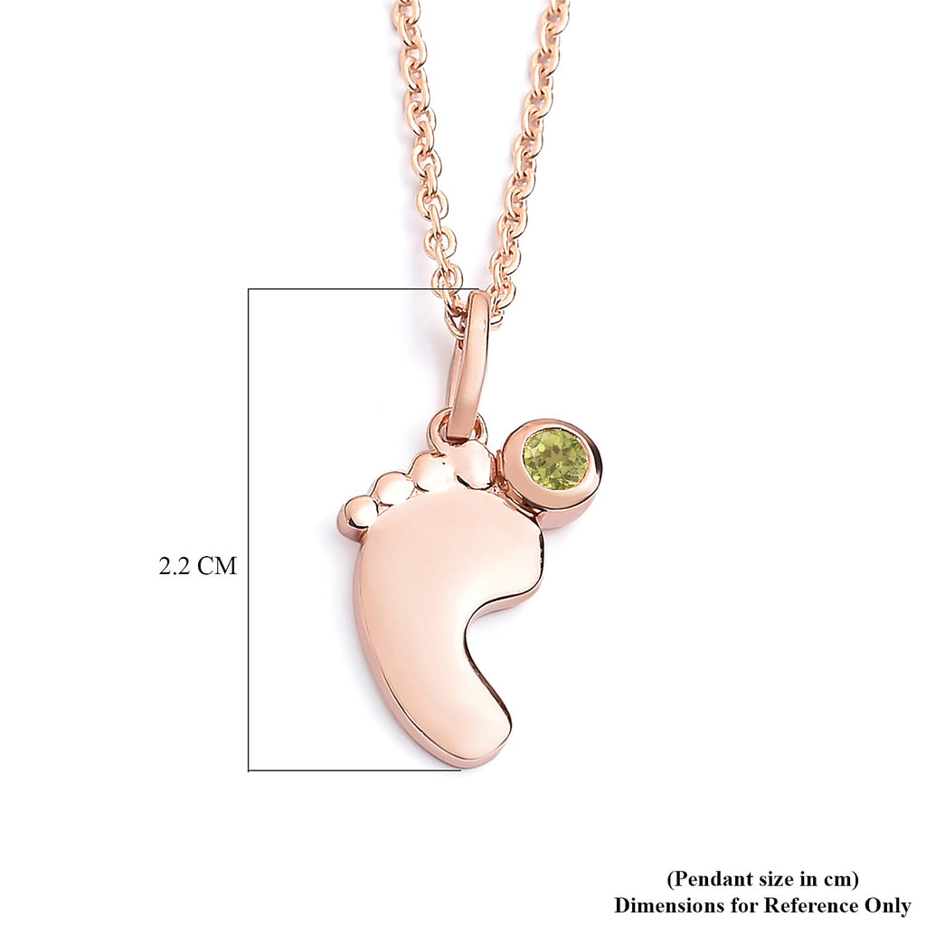 Hebei Peridot Pendant with Chain ( Size 20 With 4 Inch Extender) In Rose Gold Overlay  Sterling Silver