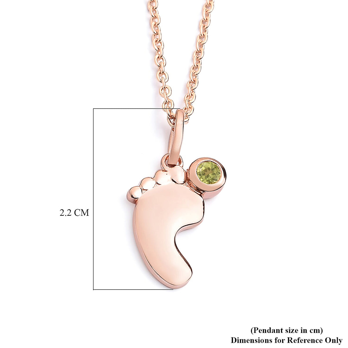 Hebei Peridot Pendant with Chain ( Size 20 With 4 Inch Extender) In Rose Gold Overlay  Sterling Silver 3629484 5