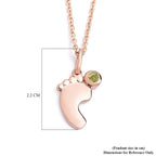 Hebei Peridot Pendant with Chain ( Size 20 With 4 Inch Extender) In Rose Gold Overlay  Sterling Silver