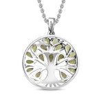 Hebei Peridot Sterling Silver Tree of Life Pendant With Chain (Size 20) 4.25 Ct, Silver Wt. 7.44 Gms.