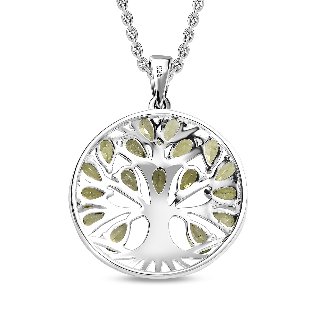 4.25 Ct. Hebei Peridot Tree of Life Pendant in Sterling Silver With Chain (Size 20) 4195405 5
