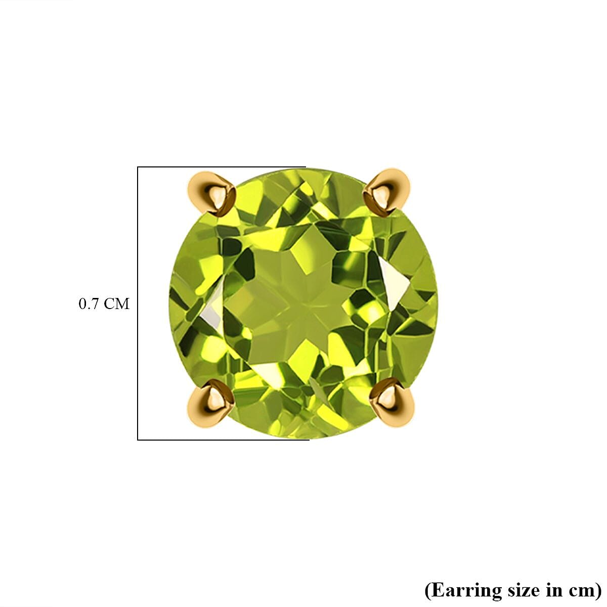 Hebei Peridot Stud Earrings with Push Back in 18K Vermeil Yellow Gold Plated Sterling Silver 1.75 Ct. V32638364 6