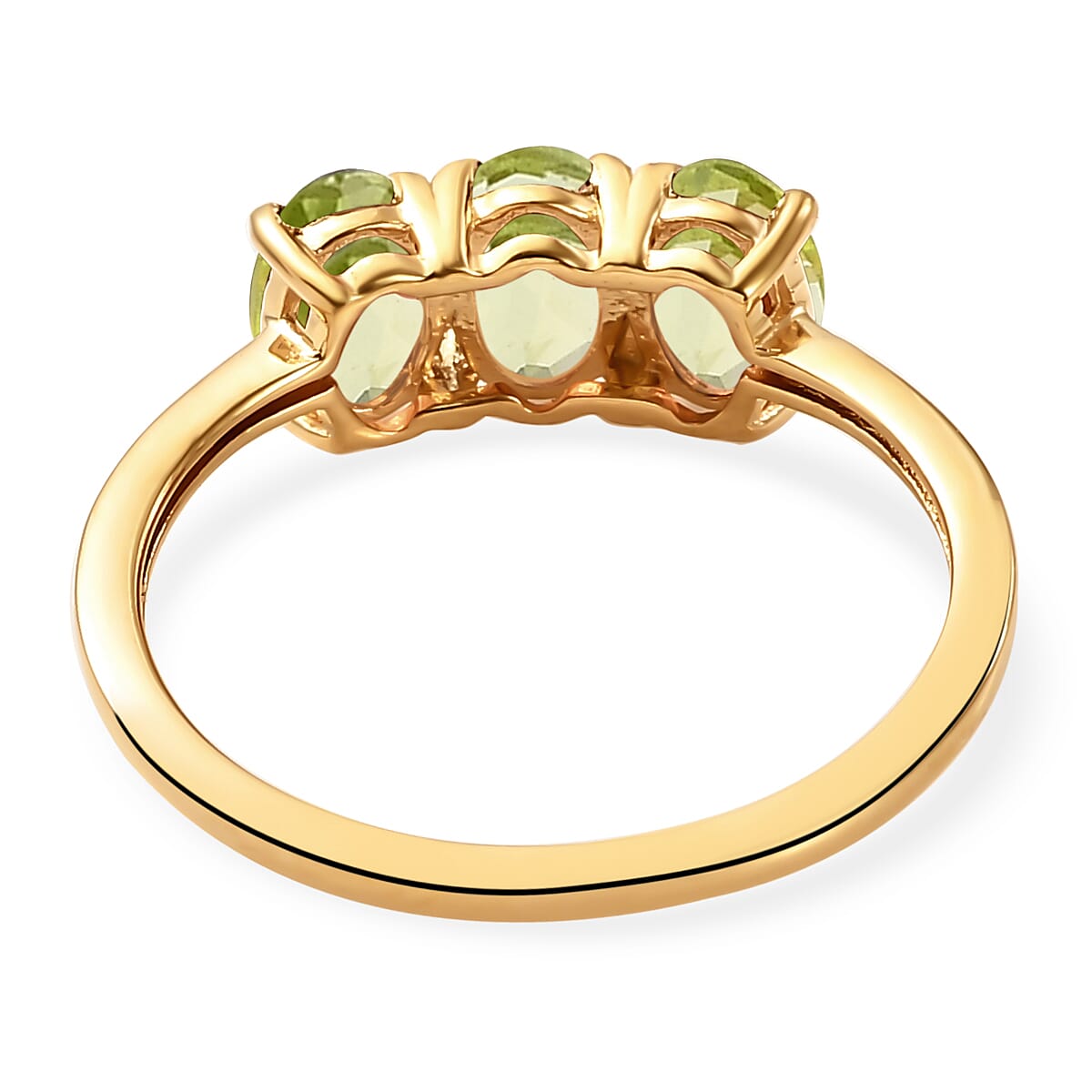 Hebei Peridot Trilogy Ring in 14K Gold Overlay Sterling Silver 1.45 Ct. V32515087 5