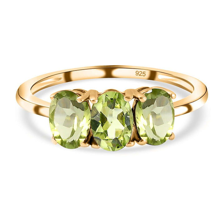 Royal Bali Collection - D'Joy Hebei Peridot Triology Ring in 18K Vermeil Yellow Gold Plated Sterling Silver 1.25 Ct. 3821660 1