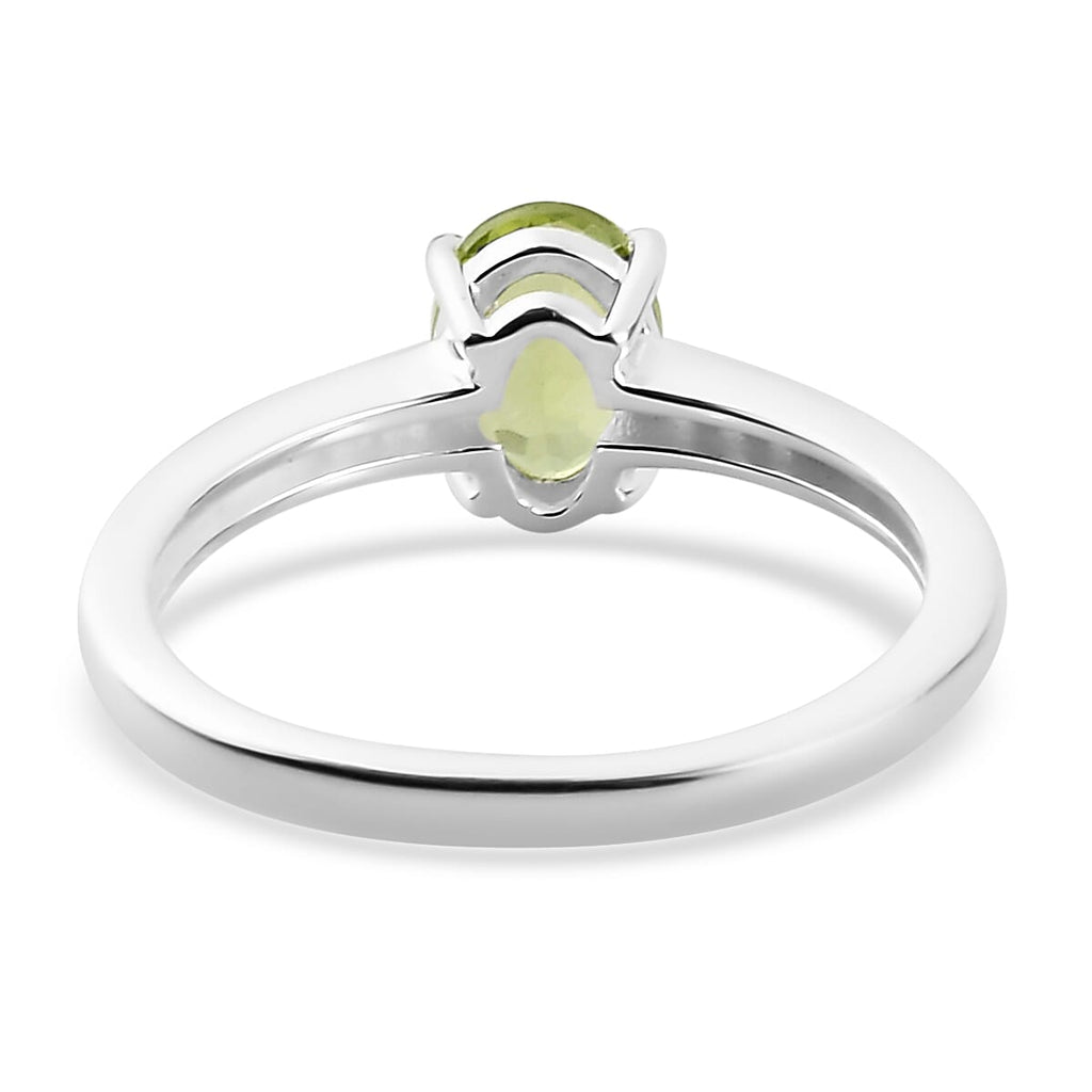 Hebei Peridot and Natural Zircon Ring in Sterling Silver