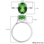 Helenite Solitaire Ring in Sterling Silver 2.15 Ct.