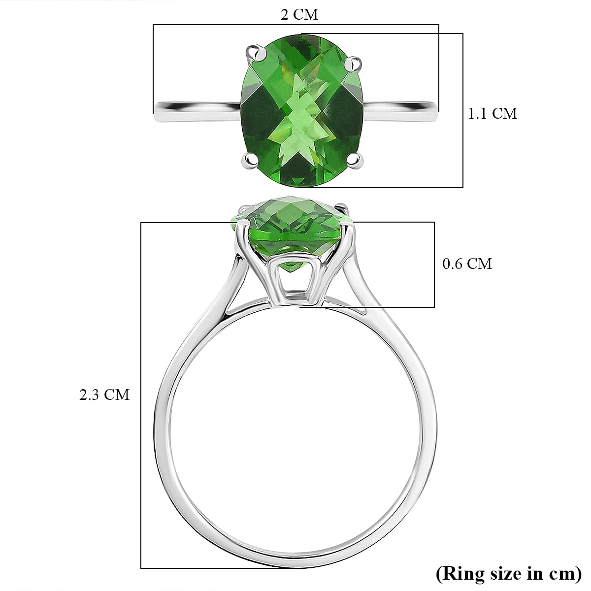Helenite Solitaire Ring in Sterling Silver 2.15 Ct. 7521985 5