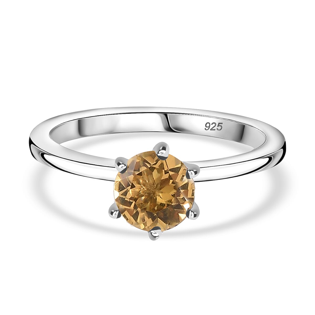 Heliodor Solitaire Ring in Platinum Overlay Sterling Silver 0.793  Ct. 7768149 0