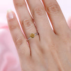 Heliodor Solitaire Ring in Platinum Overlay Sterling Silver