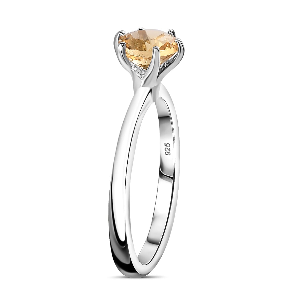 Heliodor Solitaire Ring in Platinum Overlay Sterling Silver 0.793  Ct. 7768149 4
