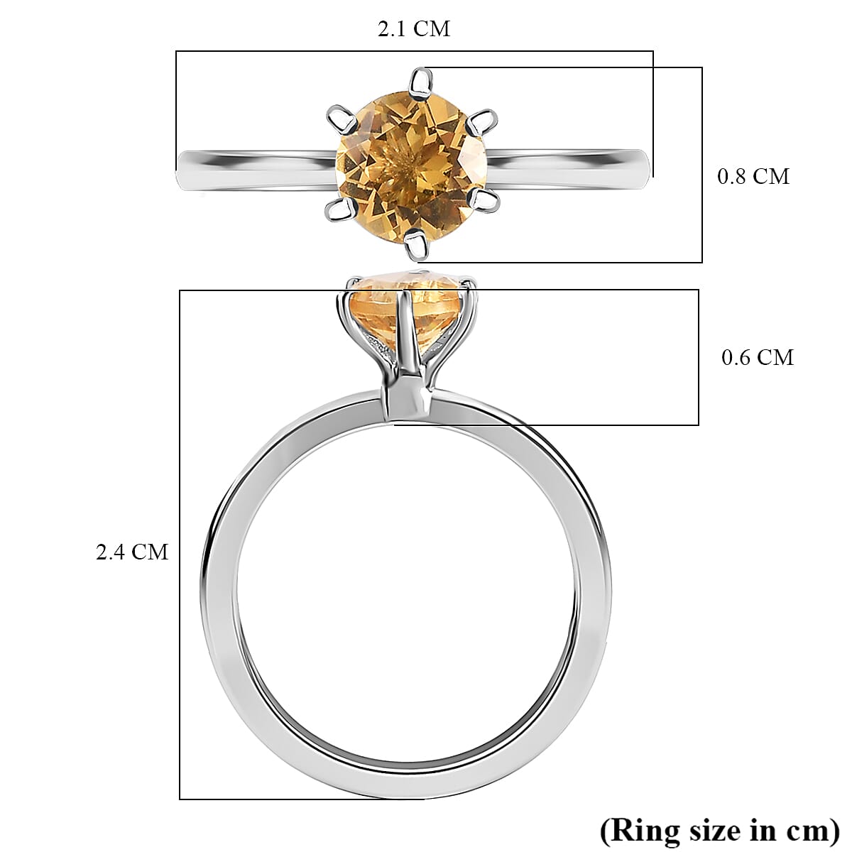 Heliodor Solitaire Ring in Platinum Overlay Sterling Silver 0.793  Ct. 7768149 6