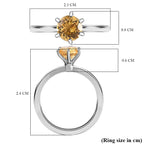 Heliodor Solitaire Ring in Platinum Overlay Sterling Silver