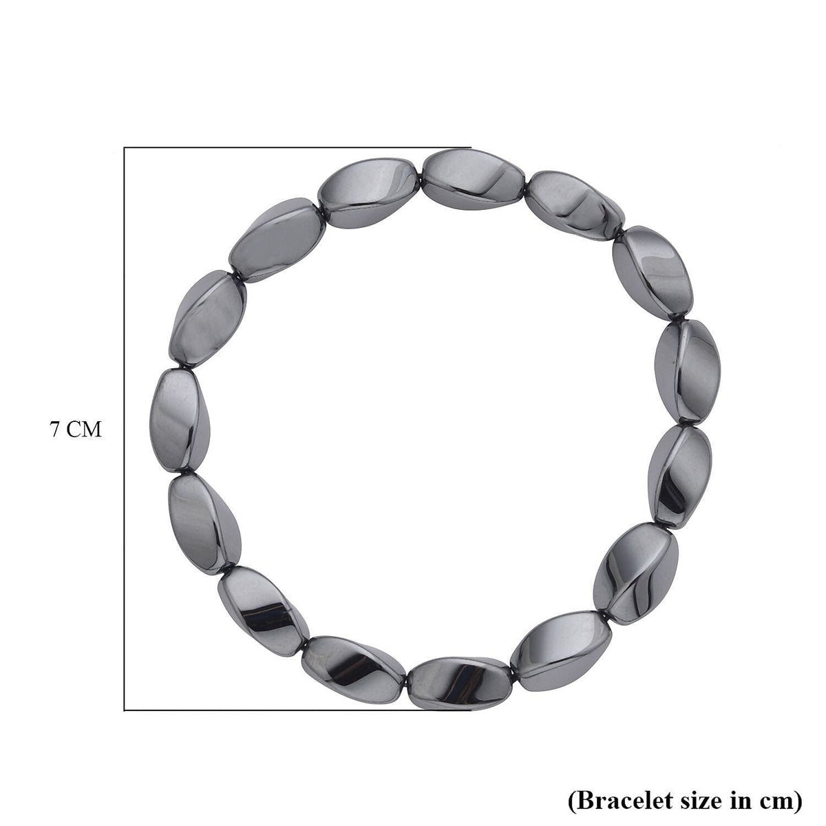 Hematite Beaded Stretchable Bracelet (Size 6.75) 58.00 Ct 7276154 4
