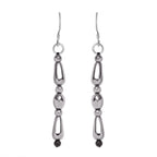 Hematite,Black Spinel Hook Earring in Platinum Overlay Sterling Silver 34.0 Ct