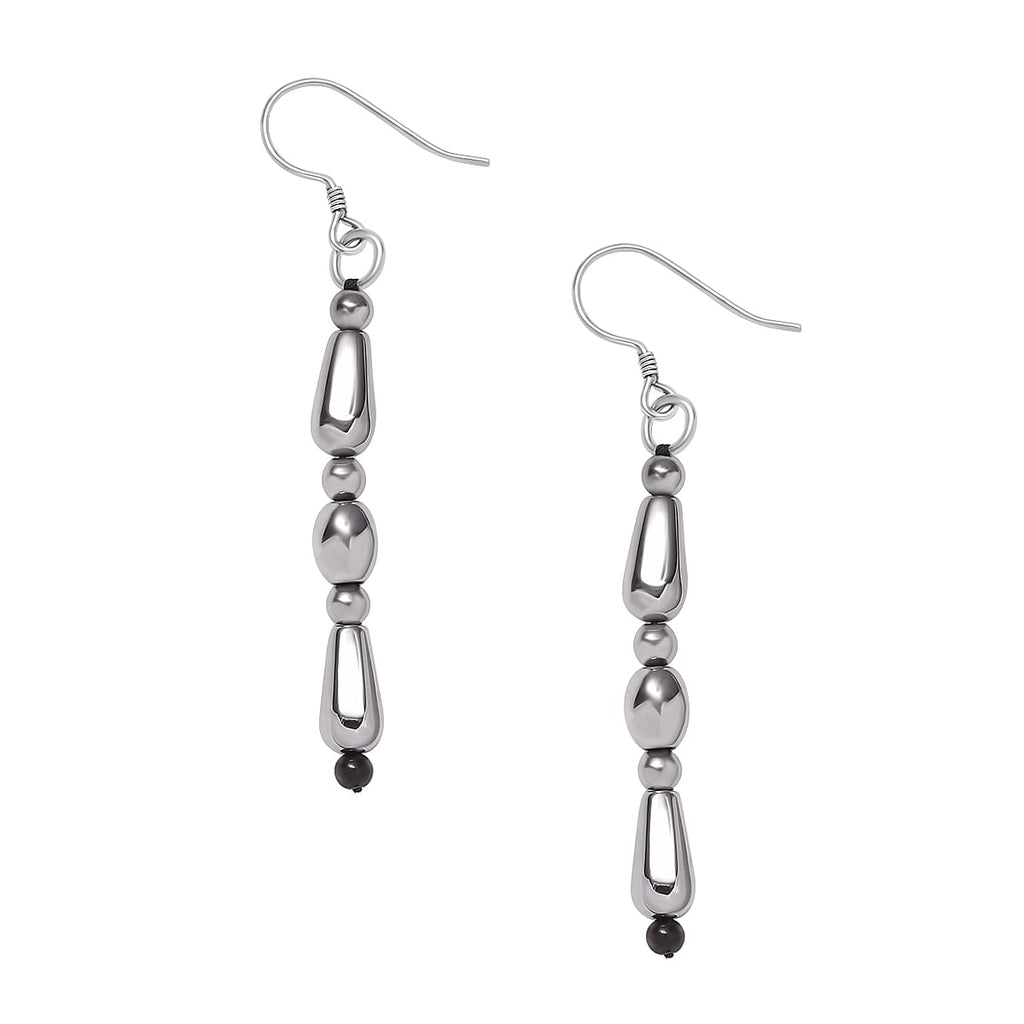 Hematite,Black Spinel Hook Earring in Platinum Overlay Sterling Silver 34.0 Ct
