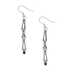 Hematite,Black Spinel Hook Earring in Platinum Overlay Sterling Silver 34.0 Ct