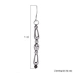 Hematite,Black Spinel Hook Earring in Platinum Overlay Sterling Silver 34.0 Ct