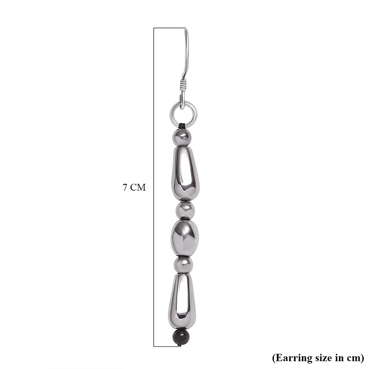 Hematite, Black Spinel Hook Earrings in Platinum Overlay Sterling Silver 34.0 Ct 7955882 4