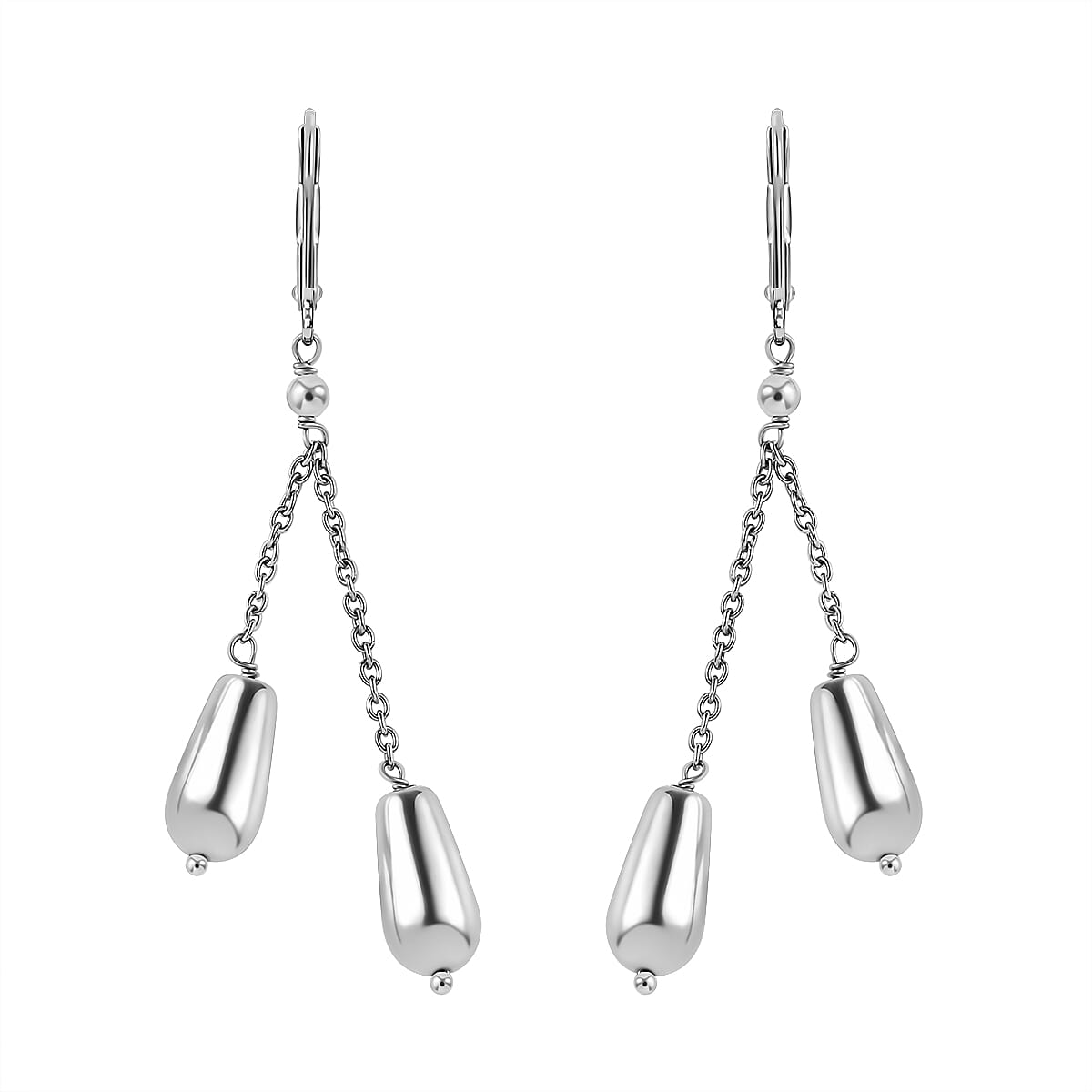 Hematite Dangle Earrings in Platinum Overlay Pure Stainless Steel 30.00 ct 7850143 0