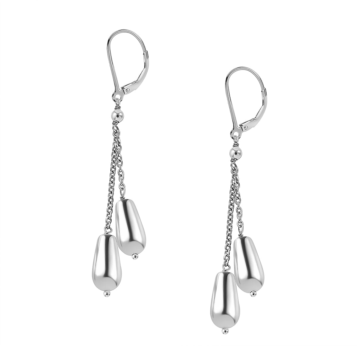 Hematite Dangle Earrings in Platinum Overlay Pure Stainless Steel 30.00 ct 7850143 4