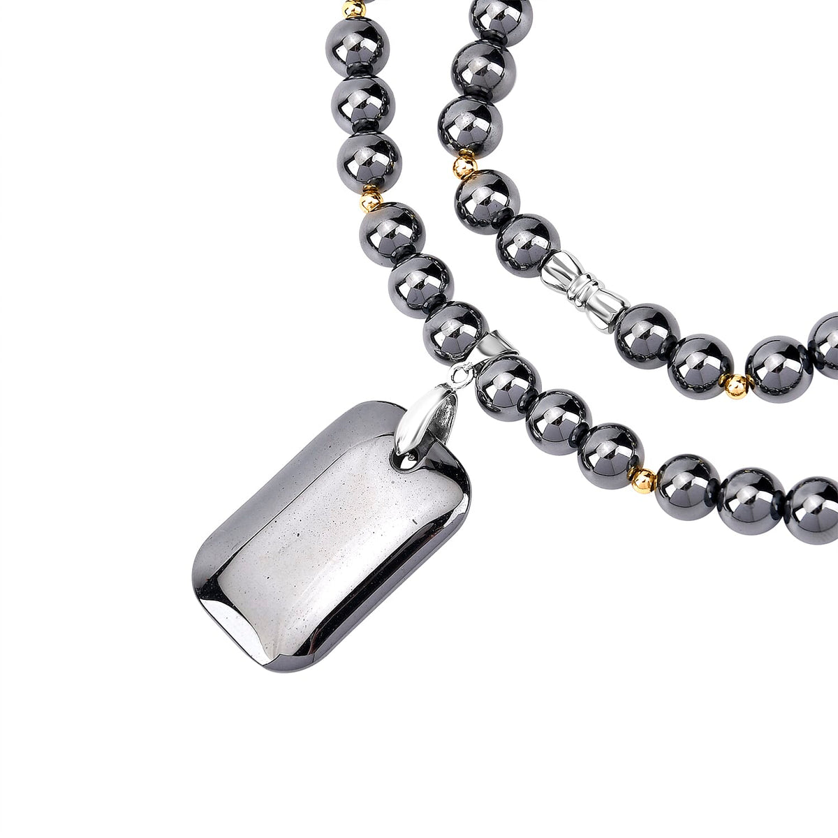 Hematite Necklace With Screw Barrel Clasp (Size - 20) 200.0 Ct. 7986226 2