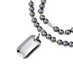 Hematite Necklace With Screw Barrel Clasp (Size - 20) 200.0 Ct.