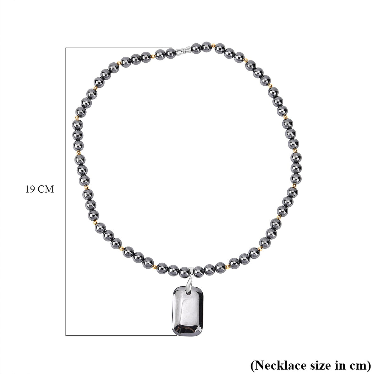 Hematite Necklace With Screw Barrel Clasp (Size - 20) 200.0 Ct. 7986226 3