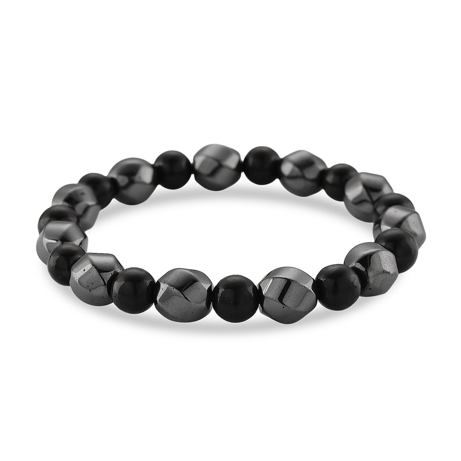 Hematite &amp; Shungite Adjustable Bracelet (Size 7-7.5) 180.00 Ct. 8426292 0