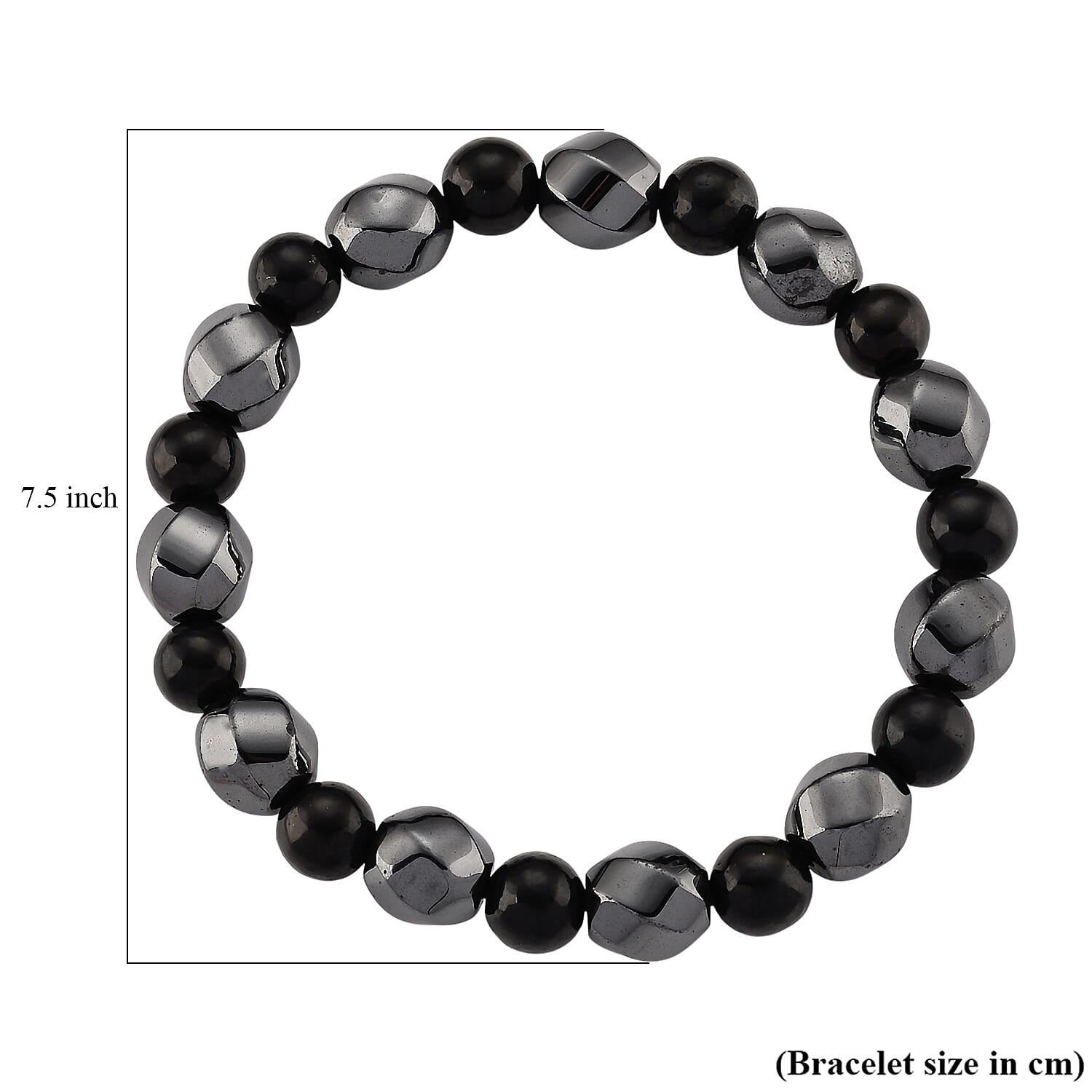 Hematite &amp; Shungite Adjustable Bracelet (Size 7-7.5) 180.00 Ct. 8426292 6