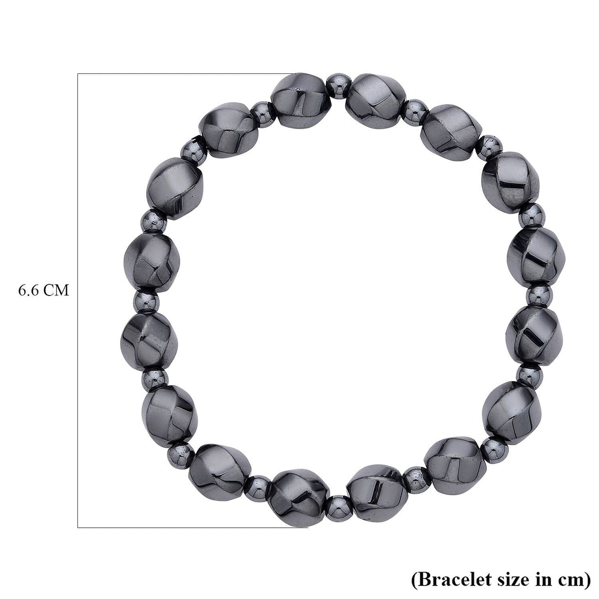 Hematite Beads Stretchable Bracelet (Size 6.75) 134 Ct 7280258 4