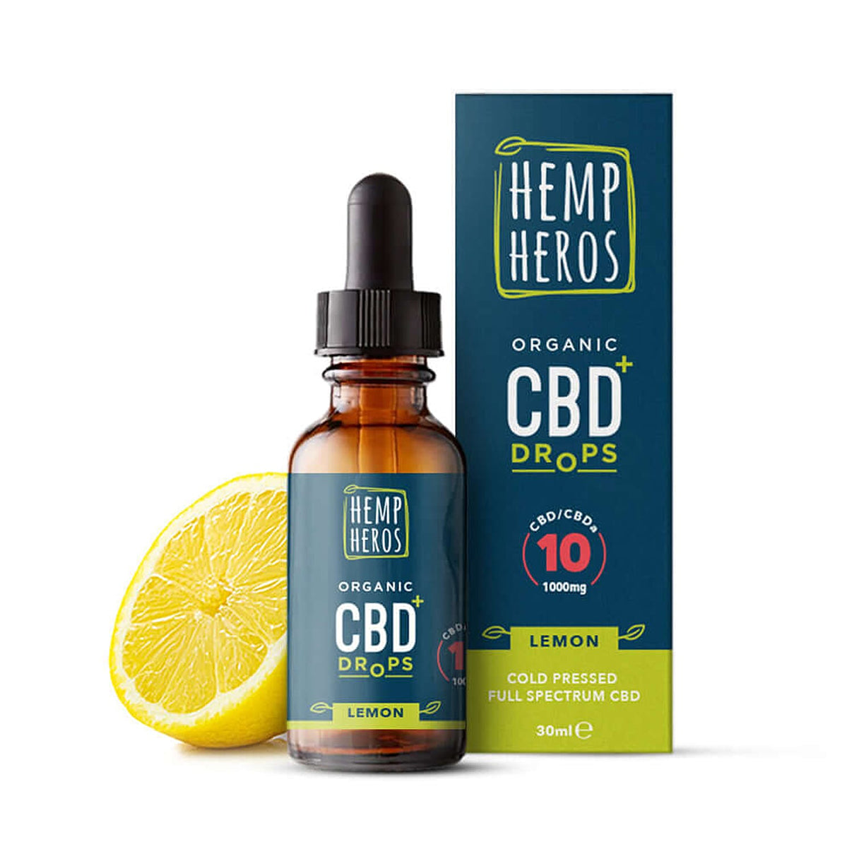 Hemp Heros 1000mg Organic CBD Oil Drops Lemon for Daily Wellbeing â€“ 30ml 8068875 0