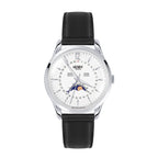 Henry London Edgware Unisex White Dial 3 ATM Water Resistant Watch with Black Colour Leather Strap