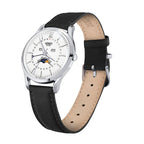 Henry London Edgware Unisex White Dial 3 ATM Water Resistant Watch with Black Colour Leather Strap