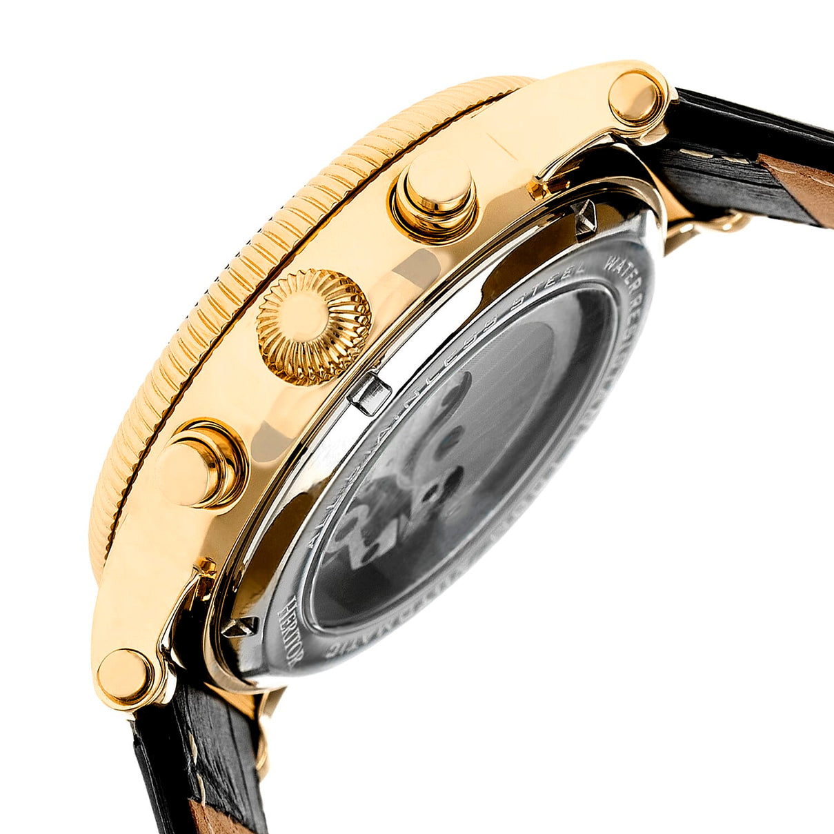Heritor Automatic Winston Semi-Skeleton Leather-Band Men's Watch 7782912 3