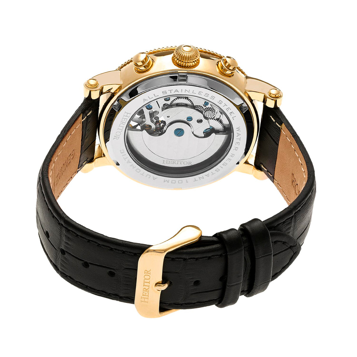Heritor Automatic Winston Semi-Skeleton Leather-Band Men's Watch 7782912 4